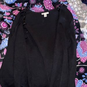 two black cardigans